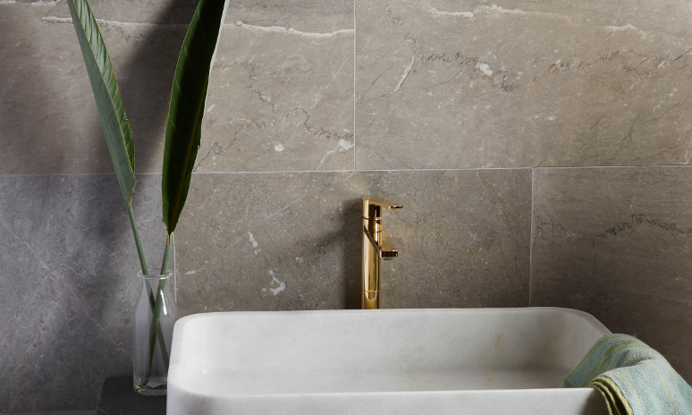 Palladio Marble Honed Wall Tiles In Bathroom