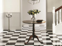 Original Style Earthworks Viano White polished marble and Nero polished marble floor tiles