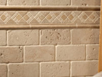 Travertine Original Style Earthworks Mosaic Borders Wall Tiles - Kalahari With Leventine Ivory