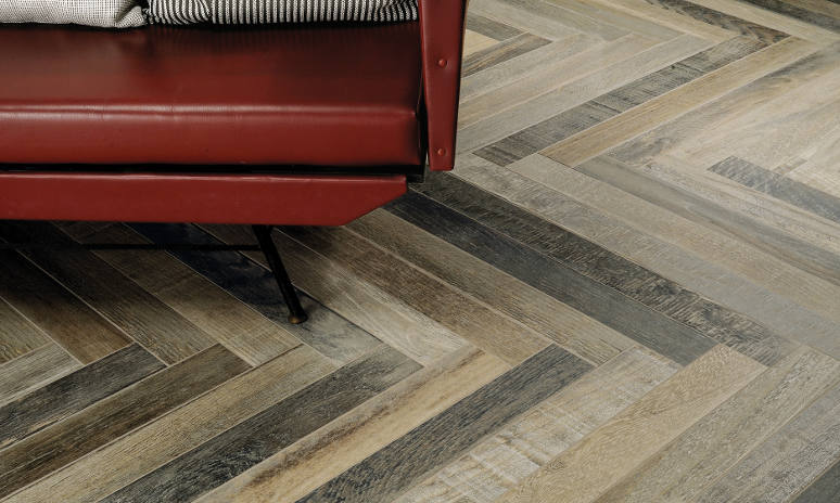 Rovere Wood Effect Porcelain Floor Zigzag Tiles