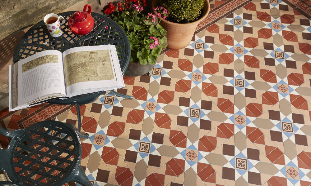 Warm Coloured Victorian Tiled Patio Area